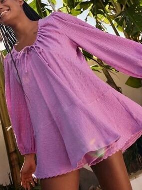 Free People Beach Anderson Long Sleeve Mini Dress XS